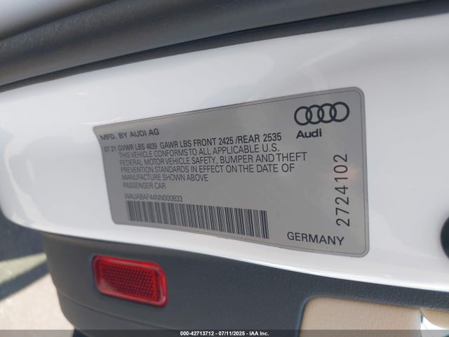 WAUABAF44NN000833 Audi 40 tfsi (2.0t)