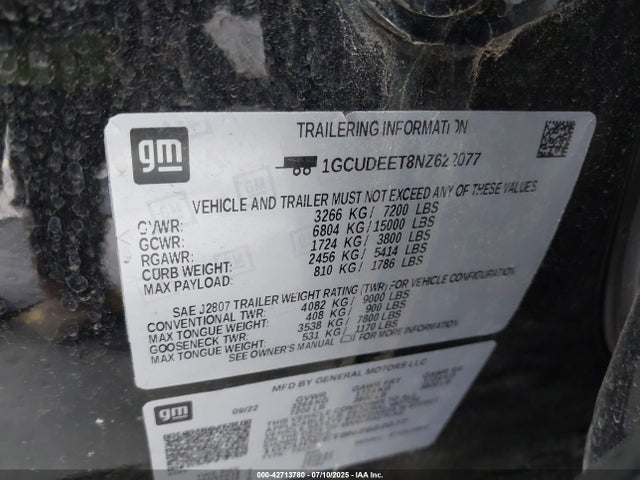 1GCUDEET8NZ622077 Chevrolet lm2