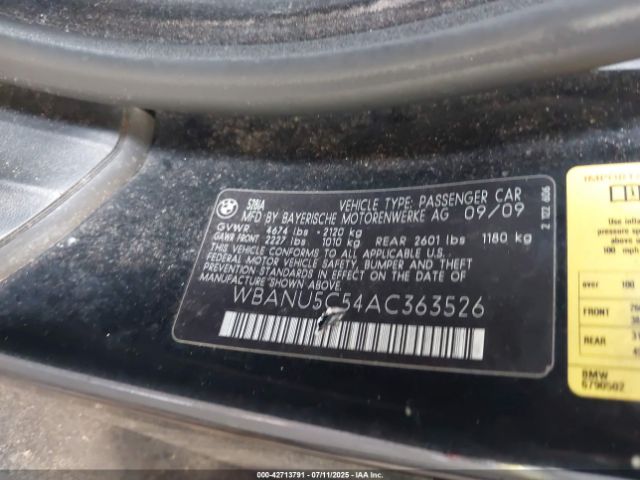 2010 BMW 528I WBANU5C54AC363526 Photo 8