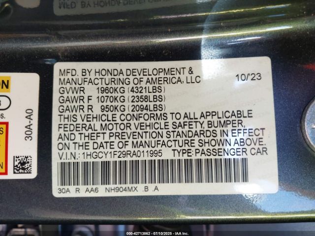 2024 HONDA ACCORD 1HGCY1F29RA011995 Photo 8