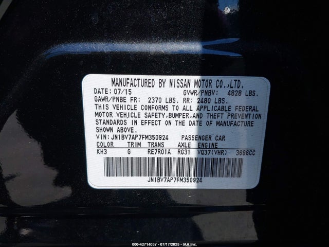 JN1BV7AP7FM350924 Infiniti 2015