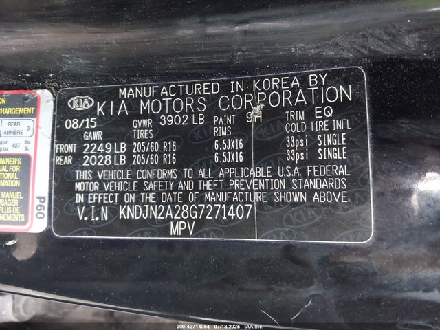 KIA gdi gamma 2016 KNDJN2A28G7271407 Image 9