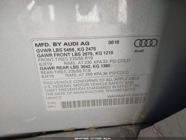 WA1ANAFYXJ2207472 Audi Q5
