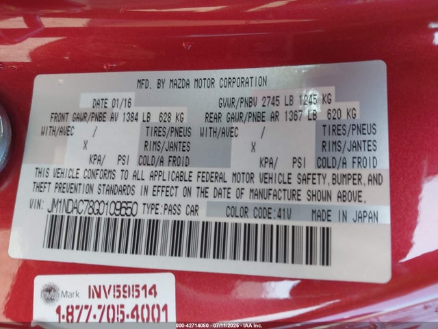 Mazda pe 2016 JM1NDAC78G0109650 Image 9