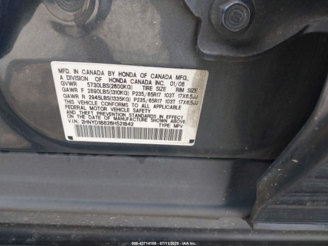 2006 ACURA MDX 2HNYD18826H521842 Photo 8