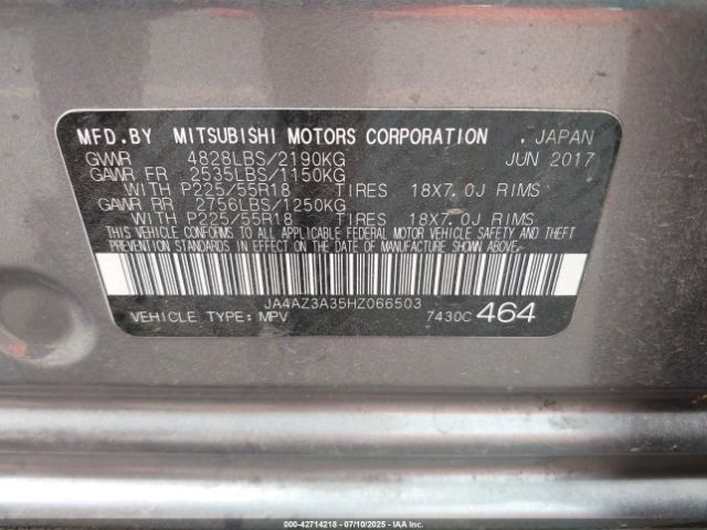 2017 MITSUBISHI OUTLANDER JA4AZ3A35HZ066503 Photo 8