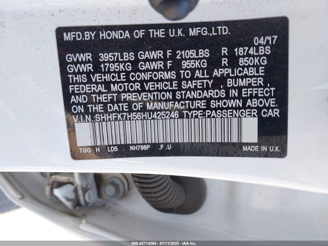 SHHFK7H56HU425246 Honda l15ba