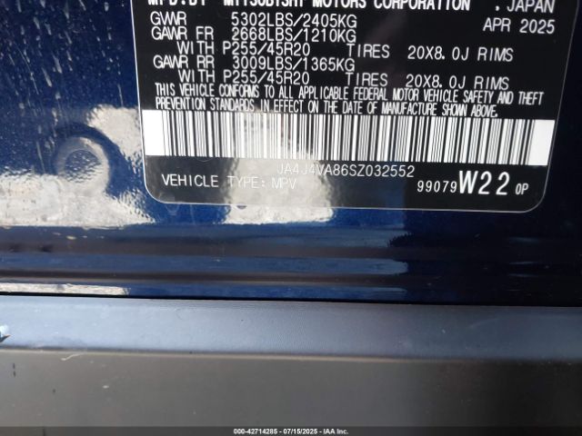 2025 MITSUBISHI OUTLANDER JA4J4VA86SZ032552 Photo 8