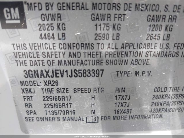 2018 CHEVROLET EQUINOX 3GNAXJEV1JS583397 Photo 8