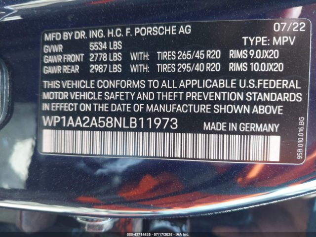 2022 PORSCHE MACAN WP1AA2A58NLB11973 Photo 8