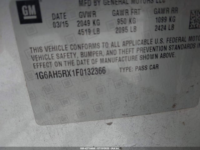 2015 CADILLAC ATS 1G6AH5RX1F0132366 Photo 8