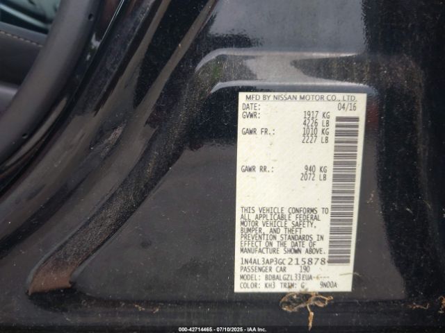 2016 NISSAN ALTIMA 1N4AL3AP3GC215878 Photo 8
