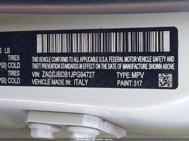 ZACCJBDB1JPG94727 Jeep Renegade