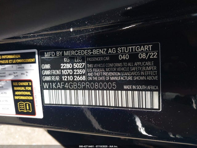 W1KAF4GB5PR080005 Mercedes-Benz m254