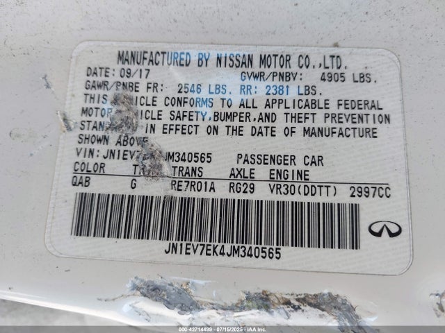 Infiniti Q60 2018 JN1EV7EK4JM340565 Image 9