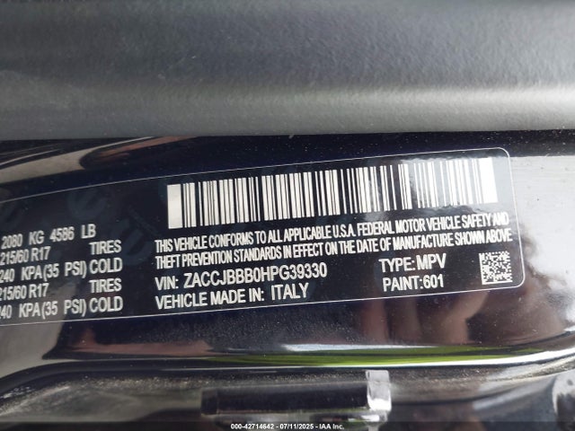 Jeep Renegade 2017 ZACCJBBB0HPG39330 Image 9