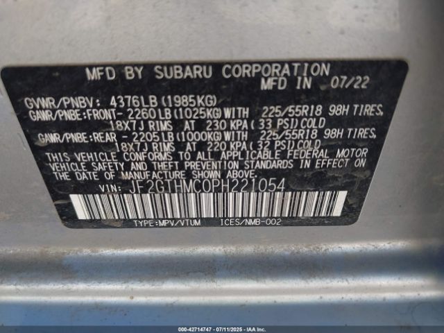 2023 SUBARU CROSSTREK JF2GTHMC0PH221054 Photo 8