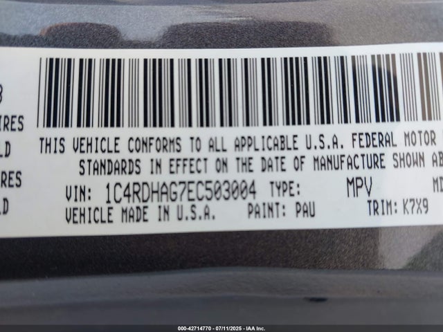 1C4RDHAG7EC503004 Dodge 2014