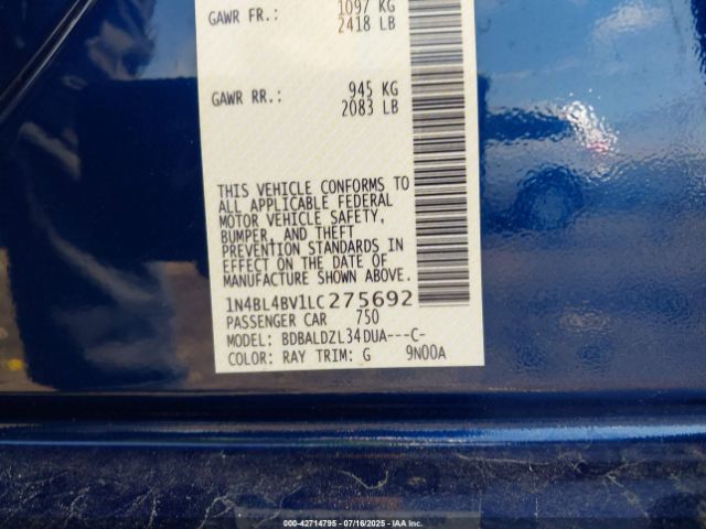 2020 NISSAN ALTIMA 1N4BL4BV1LC275692 Photo 8