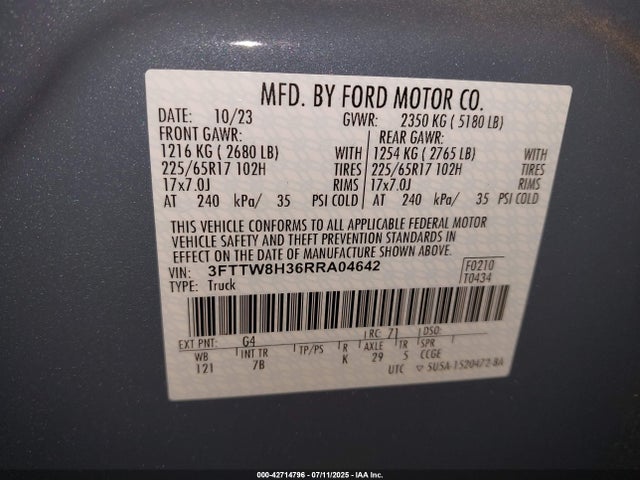 3FTTW8H36RRA04642 Ford 2024