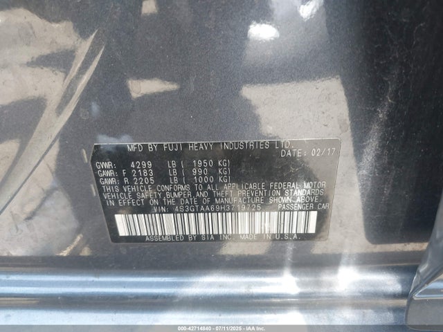 4S3GTAA69H3719725 Subaru na