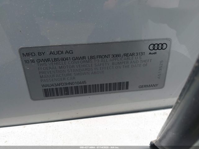 2017 AUDI A8 L WAU43AFD3HN010445 Photo 8