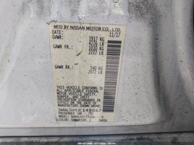 2018 NISSAN ALTIMA 1N4AL3AP8JC149867 Photo 8