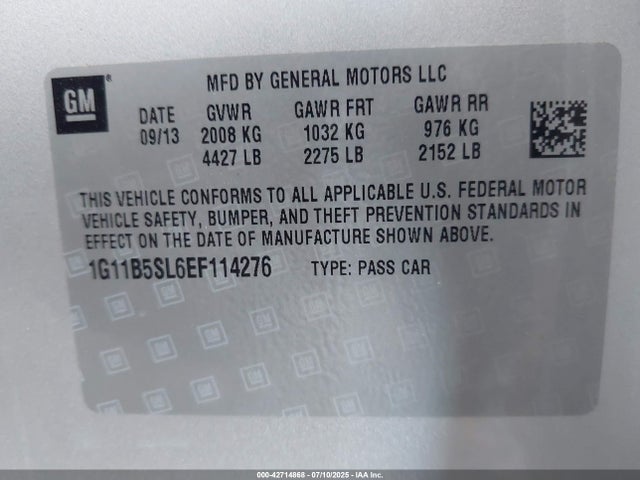 1G11B5SL6EF114276 Chevrolet lkw