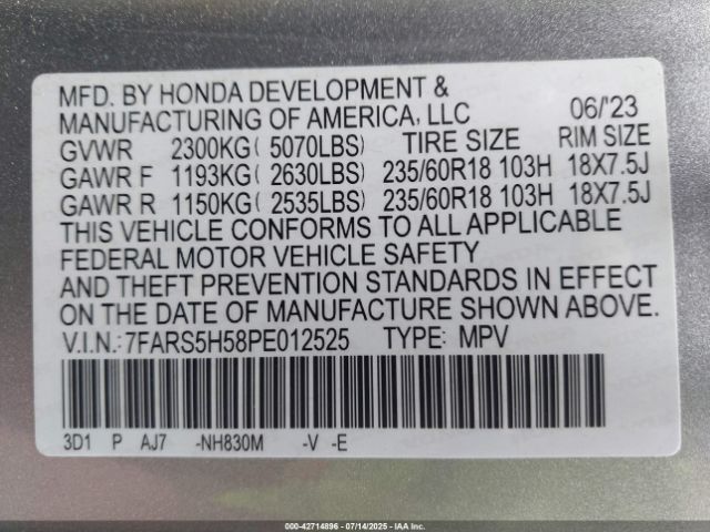 2023 HONDA CR-V HYBRID 7FARS5H58PE012525 Photo 8