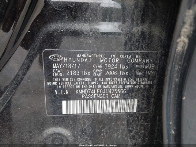 KMHD74LF8JU475566 Hyundai mpi nu