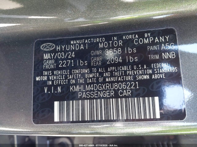 KMHLM4DGXRU806221 Hyundai mpi nu pe