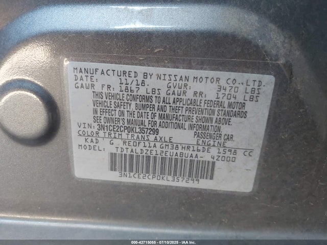 Nissan 2019 2019 3N1CE2CP0KL357299 Image 9