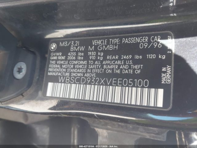 1997 BMW M3 WBSCD932XVEE05100 Photo 8