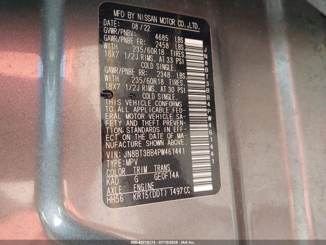 Nissan 2023 2023 JN8BT3BB4PW461441 Image 9