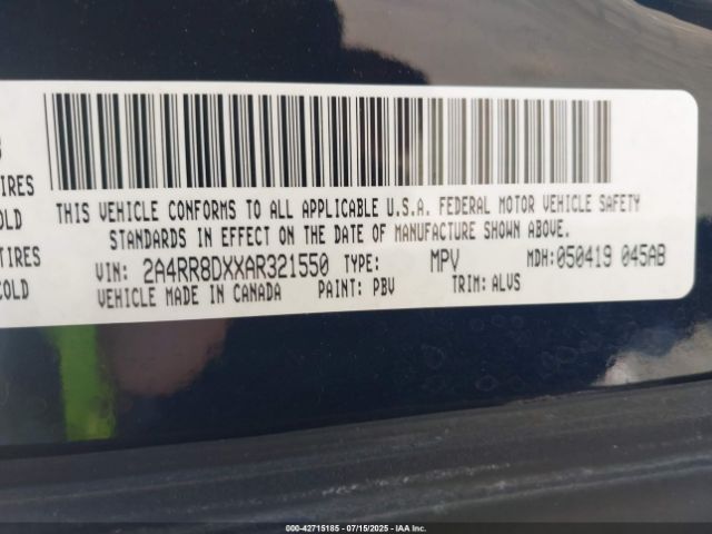 2010 CHRYSLER TOWN & COUNTRY 2A4RR8DXXAR321550 Photo 8
