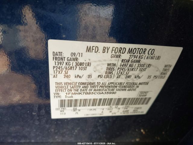 2012 FORD EXPLORER 1FMHK7B85CGA35990 Photo 8