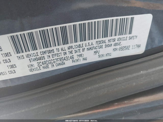 2C4RDGCG7FR543146 Dodge Grand Caravan