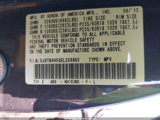 2014 ACURA RDX 5J8TB4H58EL009860 Photo 8