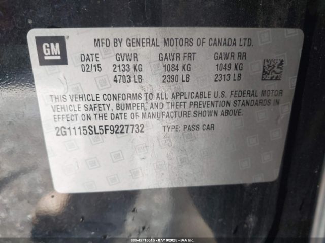 2015 CHEVROLET IMPALA 2G1115SL5F9227732 Photo 8
