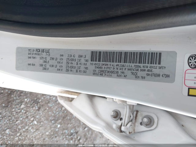 1C6RREBT0KN905109 RAM 2019