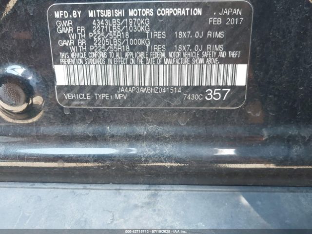 2017 MITSUBISHI OUTLANDER SPORT JA4AP3AW6HZ041514 Photo 8