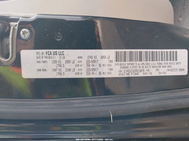 2016 DODGE GRAND CARAVAN 2C4RDGCG2GR318070 Photo 8