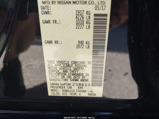1N4AL3AP5HC258619 Nissan 2017