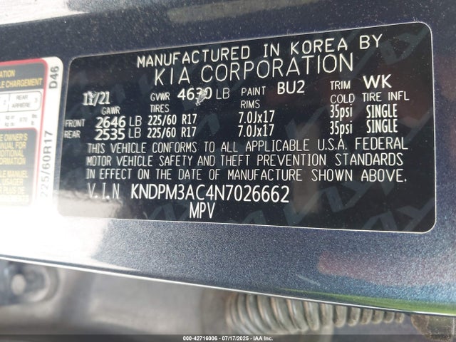 KIA gdi theta-ii 2022 KNDPM3AC4N7026662 Image 9