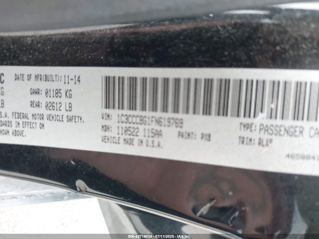 1C3CCCBG1FN619769 Chrysler 200
