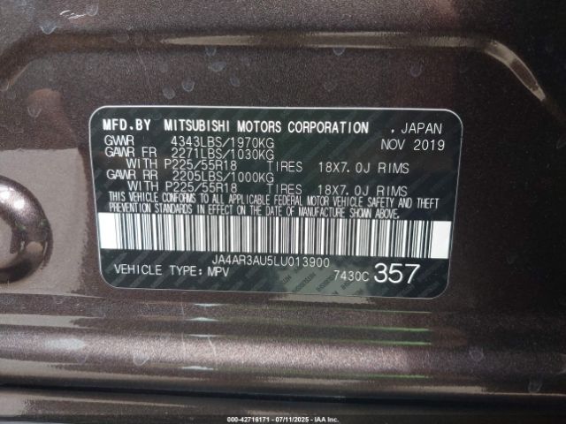 2020 MITSUBISHI OUTLANDER SPORT JA4AR3AU5LU013900 Photo 8