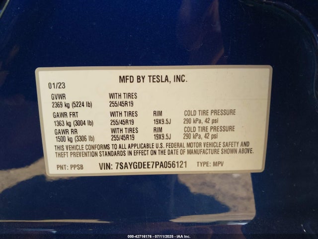 2023 TESLA MODEL Y 7SAYGDEE7PA056121 Photo 8