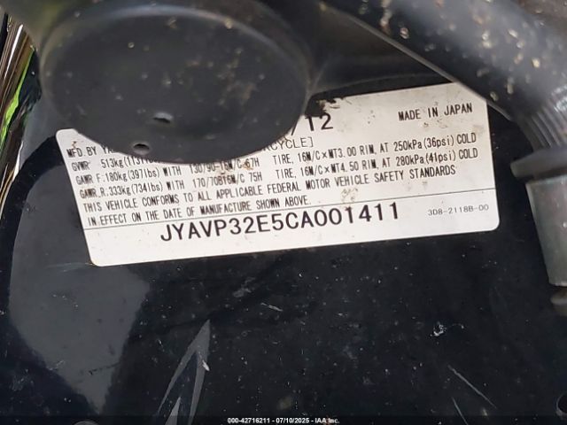 2012 YAMAHA XVS1300 JYAVP32E5CA001411 Photo 9