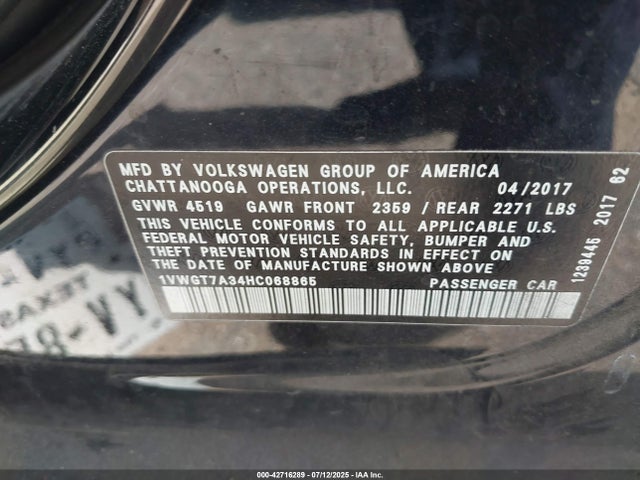 1VWGT7A34HC068865 Volkswagen 1.8 tsi