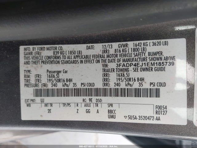 Ford 2014 2014 3FADP4EJ1EM185739 Image 9